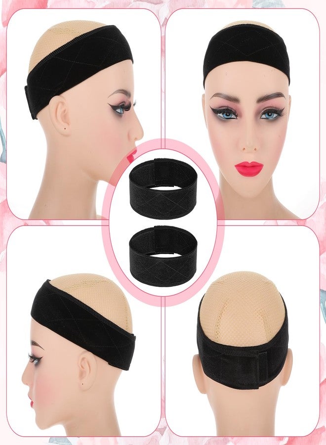 MBAIYO 2Pcs Velvet Wig Band for Woman, Adjustable Wig Grip Hair Band Flexible Velvet Headbands Non-Slip Wigs Holder Accessories for Wigs - Image 5
